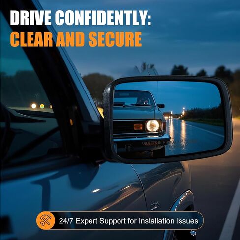 استبدال زجاج مرآة مُسخنة من جانب السائق ل Dodge RAM التقط 1500 2500 2009-2018 - المرايا اليسرى الساخنة مع لوحة الدعم ، استبدل 68079363AA 68050299AA in Kuwait