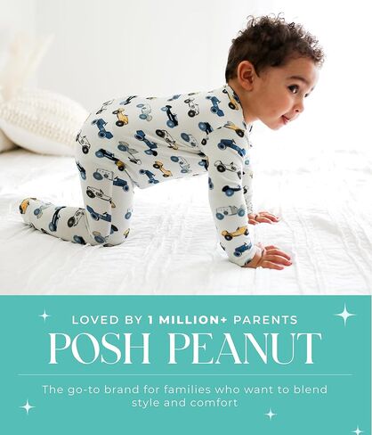Posh Peanut Convertible Baby Sleepers - Footless Baby Pajamas with 2 Way Zipper for Easy Diaper Changes (2 Years) Safari Animals in Kuwait