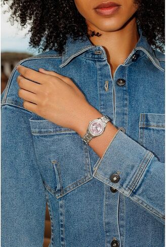 Caravelle by Bulova Ladies 'Petite Sport 3-Hand Watch ، لهجات كريستال ، علامات عربية ، 28 ملم in Kuwait