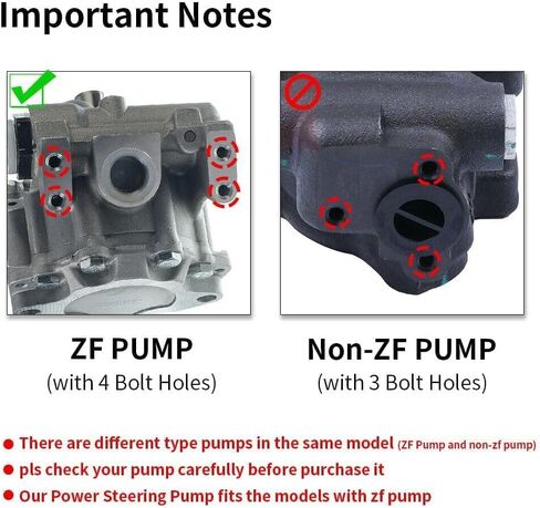 A-Premium Power Steering Pump with Bolt-On Backplate [ZF Type & 4-Hole] Compatible with Ram 1500 2002-2008, Ram 1500 2003-2008, Durango, Chrysler Aspen, Replace # 52013972AB in Saudi Arabia