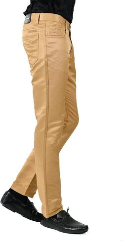Barabas Men's Shiny Solid Color Chino Casual Pants 2605 in Saudi Arabia