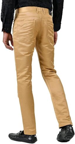 Barabas Men's Shiny Solid Color Chino Casual Pants 2605 in Saudi Arabia