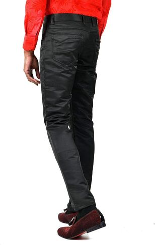 Barabas Men's Shiny Solid Color Chino Casual Pants 2605 in Saudi Arabia