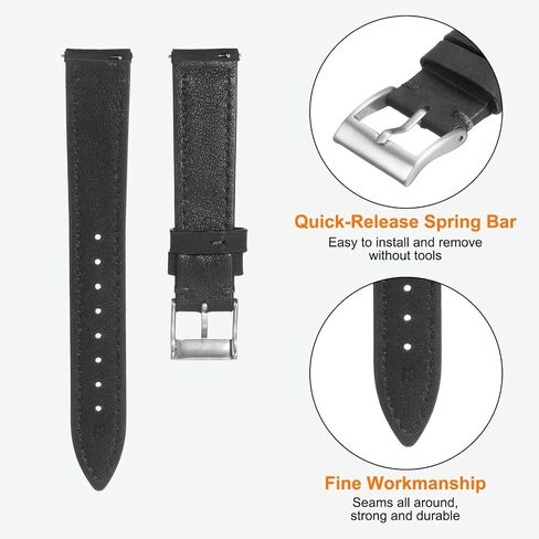 Harfington Leather Watch Band Vintage Watch Strap Quick Freex Brishband Brads Bands مع مشبك دبوس من الفولاذ المقاوم للصدأ للرجال والنساء in Saudi Arabia