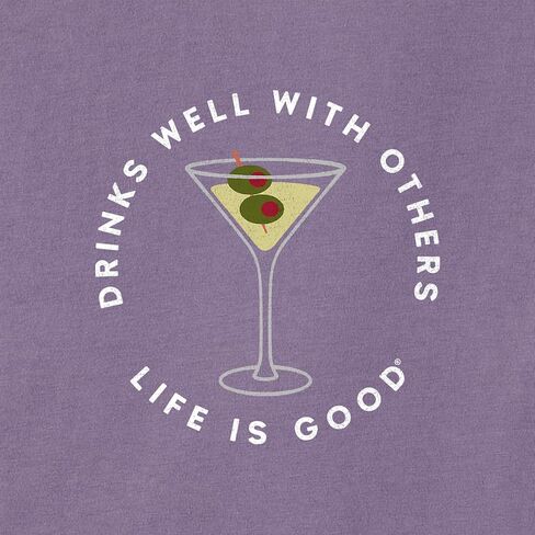 Life is Good. Women's Drinks Well with Others SS Crusher Tee, Dusk Purple, XX-Large in Saudi Arabia