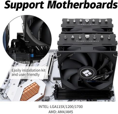 Phantom Spirit 120 SE ARGB CPU Air Cooler,7 Heat Pipes CPU Cooler,Dual 120mm TL-C12B-S V2 PWM Fan,AGHP 4.0 Technilogy,S-FDB Bearing,for AMD AM4 AM5/Intel 1700/1150/1151/1200, PC Cooler in Kuwait
