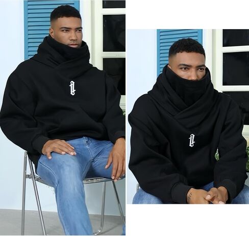 كنزة صوفية للرجال بأكمام طويلة وخفيفة الوزن هيب هوب من القطن الناعم وسترات كاجوال بقلنسوة للجنسين in Saudi Arabia