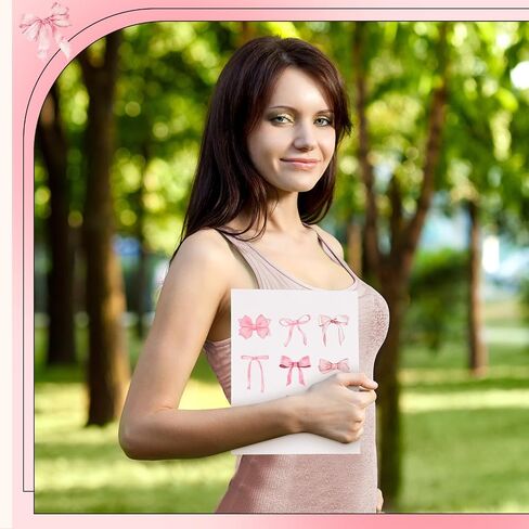 ReliThick 4 Pcs Cute Pink Bow 3 Ring Binder, 1 Inch Round Ring with Interior Pockets, Clipboard Binder, Coquette School Supplies, Decorative Cute Binders for School Office A4 Paper in Kuwait