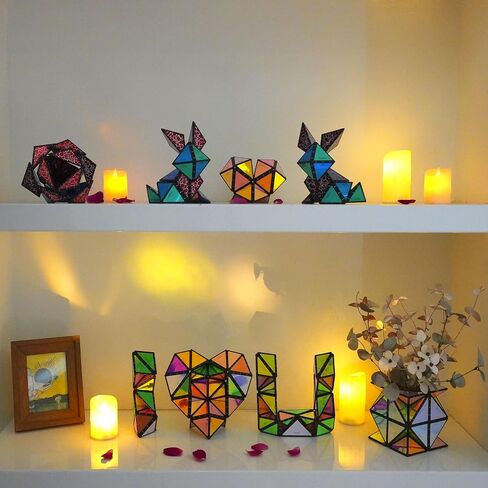 TOSY Magnet Pyramid Glow - 1 Cube Transforms into 1 Billion Shapes (Flowers, Vase for Mom/Her/Wife, 12 Pieces, 243 Rare Earth Magnets, Holographic Design Magnet Tiles, 4-Pack in Kuwait