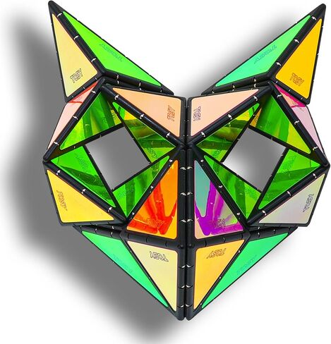TOSY Magnet Pyramid Glow - 1 Cube Transforms into 1 Billion Shapes (Flowers, Vase for Mom/Her/Wife, 12 Pieces, 243 Rare Earth Magnets, Holographic Design Magnet Tiles, 4-Pack in Kuwait