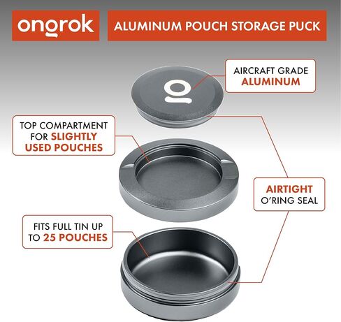 ONGROK ZPuck Zyn Metal Can, Aluminum Pouch, Airtight/Air Proof Storage Container, Preserve Flavor, Sleek and Portable Zyn Holder for Pouches & Small Essentials (Orange) in Saudi Arabia