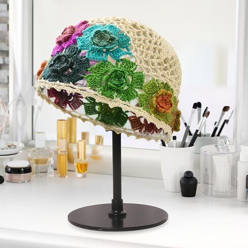 Womens Crochet Beanie Versatile Floral Hat for Shopping Outdoor Summer Trip in Saudi Arabia