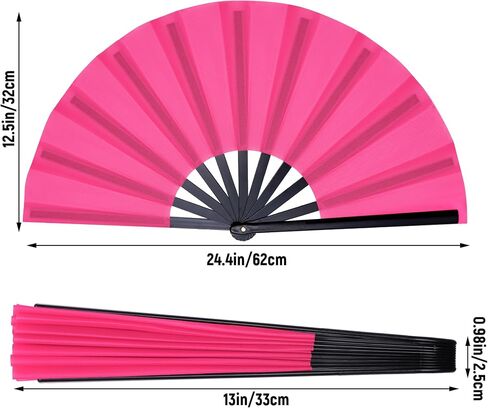 Marrywindix 3 Pcs Large Chinese Folding Fan Big Handheld Clap Fans for Men and Women Performance Line Dance Decorations Event Party Festival Craft Gift Boots on The Ground (Green) in Saudi Arabia