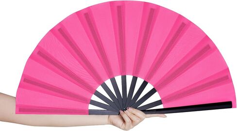 Marrywindix 3 Pcs Large Chinese Folding Fan Big Handheld Clap Fans for Men and Women Performance Line Dance Decorations Event Party Festival Craft Gift Boots on The Ground (Green) in Saudi Arabia