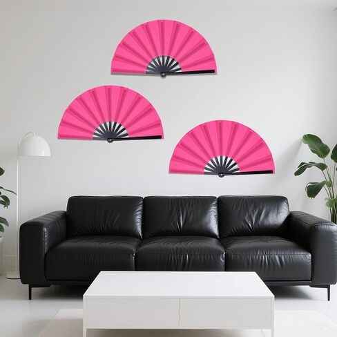 Marrywindix 3 Pcs Large Chinese Folding Fan Big Handheld Clap Fans for Men and Women Performance Line Dance Decorations Event Party Festival Craft Gift Boots on The Ground (Green) in Saudi Arabia