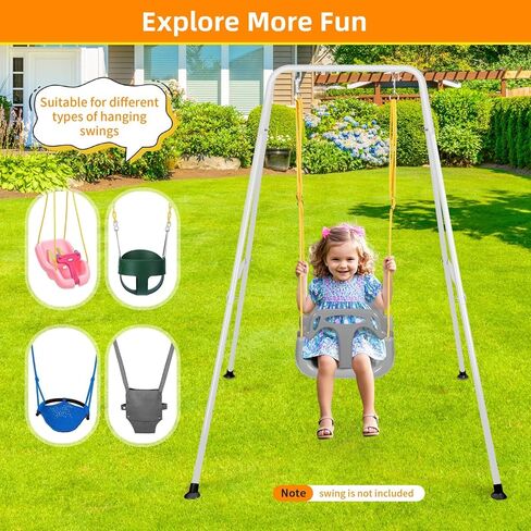 Foldable Swing Stand for Kids, Heavy-Duty Metal Swing Frame for Indoor/Outdoor, Suitable for Most Baby Toddler Swings, Easy to Assemble & Store (Swings Not Included) (Blue) in Kuwait