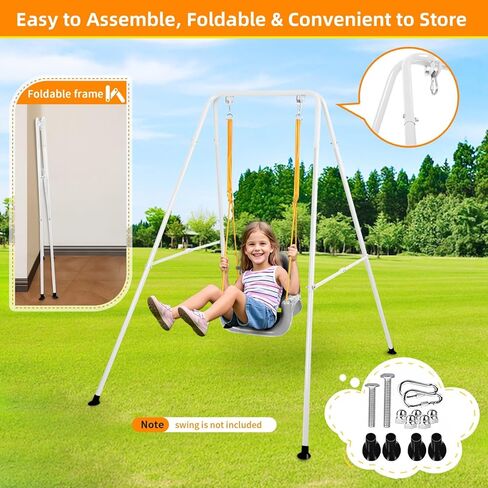 Foldable Swing Stand for Kids, Heavy-Duty Metal Swing Frame for Indoor/Outdoor, Suitable for Most Baby Toddler Swings, Easy to Assemble & Store (Swings Not Included) (Blue) in Kuwait