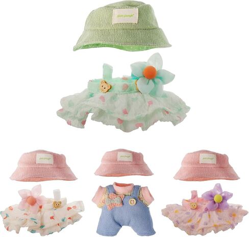 Clothes for Labubu, Skirt Set for Labubu Doll, 2 Piece Set Hat Skirt Outfit Premium Fashion Cute Dress for Labubu Dolls Accessories (NO Doll) (Pink) in Saudi Arabia