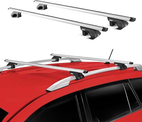 Omac Roof Rack Cross Bars حامل أمتعة لـ Audi Q7 2007-2015 ALU Black 2 PCS in Kuwait