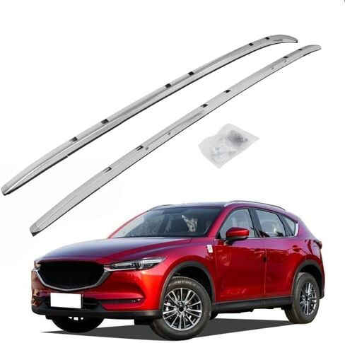 قضبان السطح على السطح على السطح أمتعة السطح متمثل مع Mazda CX-5 Cx 5 2017-2021 الفضة من الألومنيوم in Kuwait