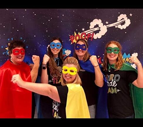 ADJOY Superhero Capes and Masks for Adults Teenagers Men & Women - Dress Up Superhero Party Costumes for Team Building in Kuwait