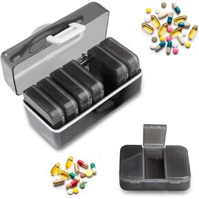 7 Day Pill Organizer,3 Times a Day, Large Weekly Pill Box, Multi-Layer Sealing and Moisture-Proof,with One-Side Large Openings for Easy to Use,AM PM Case for Medication,Vitamins,Supplements in Saudi Arabia