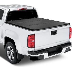 Auto Dynasty FRP Hard Tri-Fold Truck Bed Tonneau Cover Compatible with 2004-2012 Chevy Colorado GMC Canyon Isuzu I-290 I-370 6Ft Fleetside/Styleside Bed, Black Powdercoated in Saudi Arabia