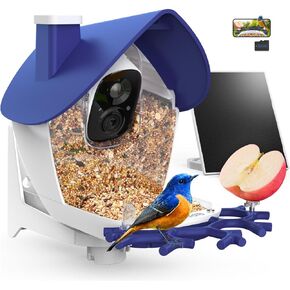 Birdsnap® P33 - وحدة تغذية الطيور مع كاميرا تعمل بالطاقة الشمسية ، 2K قابلة للفصل كاميرا الطيور مع بطاقة 32 جيجابايت ، منظمة العفو الدولية التعريف الأنواع الريش ، سجل السيارات في الفناء الخلفي ، هدية مثالية لمحبي الطيور in Kuwait