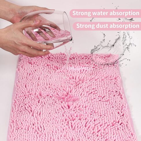 Lanyunumi Pink 2 قطع سجاد الحمام ، ناعم غير ناعم غير قسيمة uSSORBINT CHENILLE POANDET BATHER STEL STELL STELL SHAG EXTRATION SLAING SHAG FACK FACK (PINK ، 20 "x32" +16 "x24") in Saudi Arabia