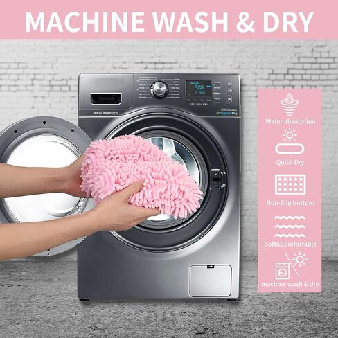 Lanyunumi Pink 2 قطع سجاد الحمام ، ناعم غير ناعم غير قسيمة uSSORBINT CHENILLE POANDET BATHER STEL STELL STELL SHAG EXTRATION SLAING SHAG FACK FACK (PINK ، 20 "x32" +16 "x24") in Saudi Arabia
