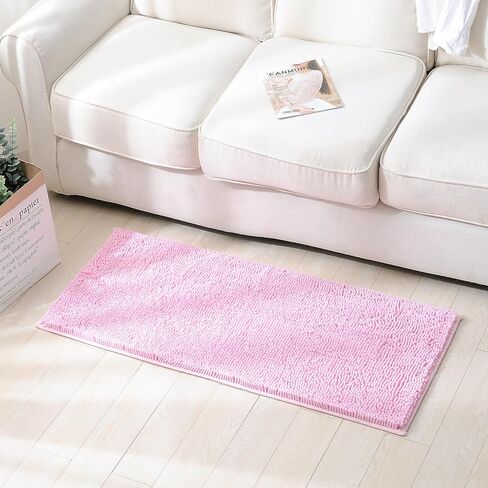 Lanyunumi Pink 2 قطع سجاد الحمام ، ناعم غير ناعم غير قسيمة uSSORBINT CHENILLE POANDET BATHER STEL STELL STELL SHAG EXTRATION SLAING SHAG FACK FACK (PINK ، 20 "x32" +16 "x24") in Saudi Arabia