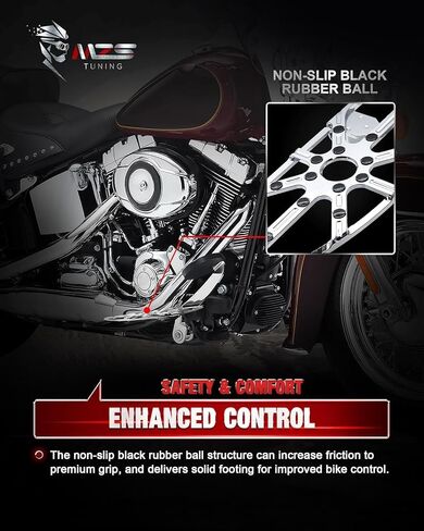 MZS Motorcycle Floorboards Passenger Driver, Touring Footboards Set Wide Foot Pegs Board Pedal Stretched Chrome Compatible with Electra Street Glide Road King Ultra Glide Limited Trike Softail FLD in Saudi Arabia