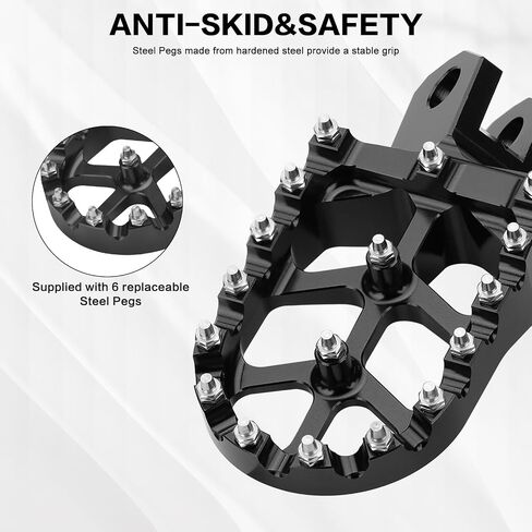 Motorcycle CNC Rest Pedal Foot Pegs Dirt Bike Footpegs for DRZ400S 2000-2022/DRZ400SM 2005-2020/DRZ400E 2000-2007/DRZ400 2000-2004/RM125 RM250 RM250Z RMX250,Gold in Saudi Arabia
