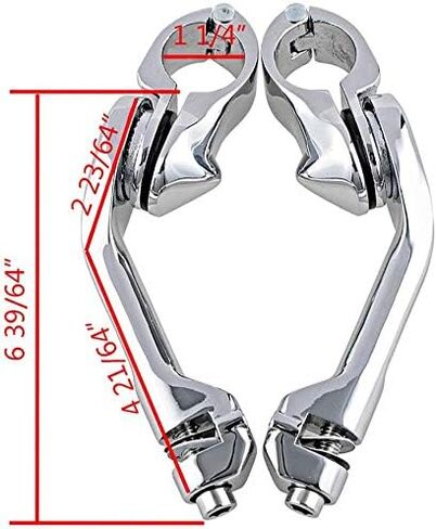 TCMT Chrome Foot Pets Foot Rest Mounting P-Clamp Footpeg Footsrest مجموعة نوبات لهارلي ديفيدسون 1 1/4 "(32 مم) قضبان الطرق السريعة in Saudi Arabia