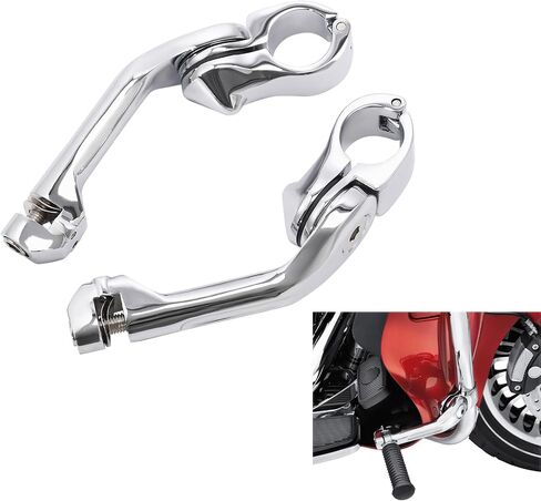 TCMT Chrome Foot Pets Foot Rest Mounting P-Clamp Footpeg Footsrest مجموعة نوبات لهارلي ديفيدسون 1 1/4 "(32 مم) قضبان الطرق السريعة in Saudi Arabia