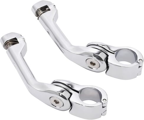 TCMT Chrome Foot Pets Foot Rest Mounting P-Clamp Footpeg Footsrest مجموعة نوبات لهارلي ديفيدسون 1 1/4 "(32 مم) قضبان الطرق السريعة in Saudi Arabia