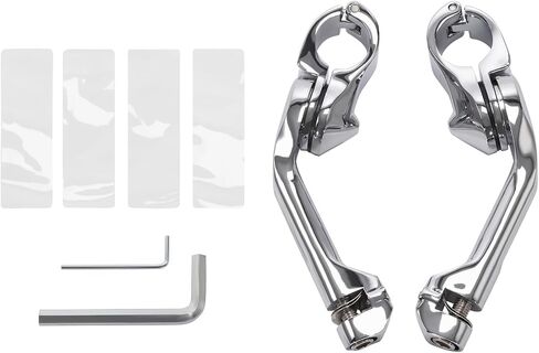 TCMT Chrome Foot Pets Foot Rest Mounting P-Clamp Footpeg Footsrest مجموعة نوبات لهارلي ديفيدسون 1 1/4 "(32 مم) قضبان الطرق السريعة in Saudi Arabia