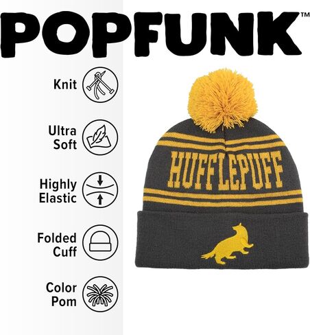 Popfunk Official Harry Potter Houses Adult Knit Beanie with Cuff and Pom - Unisex for Men and Women in Saudi Arabia