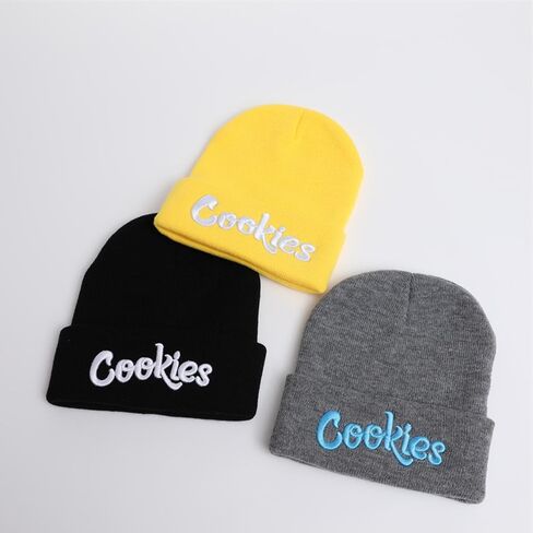 Unisex Letter Embroidered Knit Beanie Cuffed Hat Adult for Women Men Winter Stretch Warm Knit Hat in Saudi Arabia