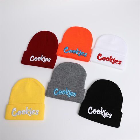 Unisex Letter Embroidered Knit Beanie Cuffed Hat Adult for Women Men Winter Stretch Warm Knit Hat in Saudi Arabia