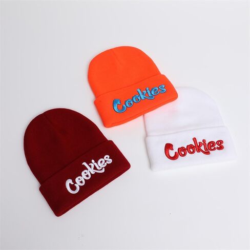 Unisex Letter Embroidered Knit Beanie Cuffed Hat Adult for Women Men Winter Stretch Warm Knit Hat in Saudi Arabia