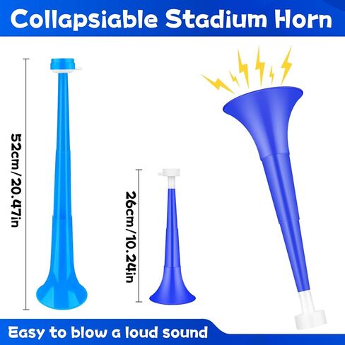 Independence Day 24 Inch Collapsible Horn Vuvuzela Trumpet Horn Blow Horns for 4th of July Independence Day Supplies in Kuwait