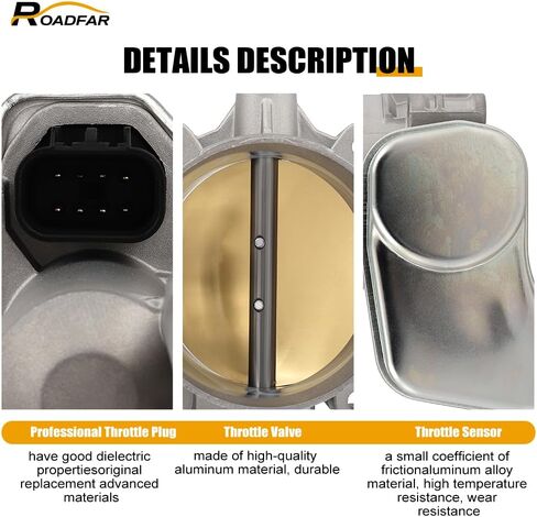 Roadfar Electric Throttle Body متوافق لعام 2002 لـ Chevrolet for Trailblazer | 2002 لشيفروليه ل trailblazer تحويلة | 2002 لـ GMC | 2002 لـ Oldsmobile لـ Bravada S20065 25312095 673009 in Saudi Arabia