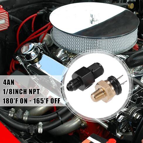 uxcell 1 Set Auto Engine Temperature Cooling Fan Switch Fitting Adapter 8AN 180'F On-165'F Off in Saudi Arabia