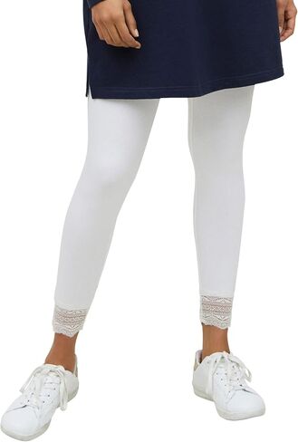 ellos Plus Size Scallop Lace Hem Leggings in Kuwait