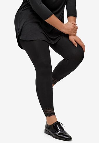ellos Plus Size Scallop Lace Hem Leggings in Kuwait