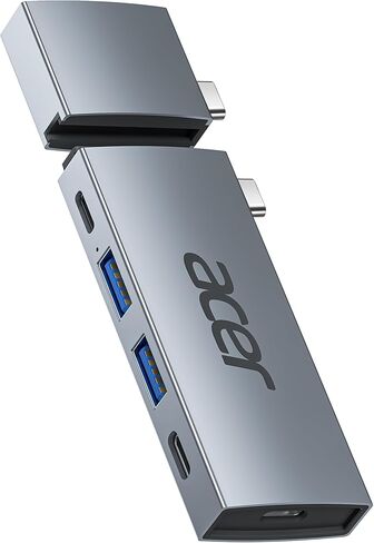 Acer USB C Hub Adapter for MacBook, 6 in 2 Detachable Multiport USB C Dock MacBook Accessories with USB C to HDMI Adapter and 2 USB A 3.0, 2 USB C, PD 100W Charging Ports for MacBook Pro/Air M1 M2 M3 in Saudi Arabia