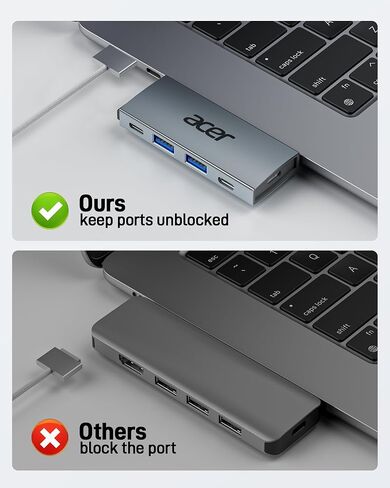 Acer USB C Hub Adapter for MacBook, 6 in 2 Detachable Multiport USB C Dock MacBook Accessories with USB C to HDMI Adapter and 2 USB A 3.0, 2 USB C, PD 100W Charging Ports for MacBook Pro/Air M1 M2 M3 in Saudi Arabia
