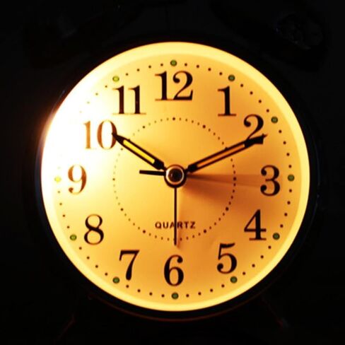 Metal Twin Bell Alarm Clock, Double Bell Alarm Clock, Chrome Finish Mechanical Wind Up Clock, Luminous Hands, Large Face for Bedroom in Saudi Arabia
