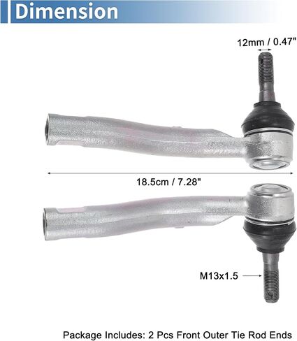 X AUTOHAUX 2pcs Front Outer Tie Rod Ends Kit Suspension Steering Tie Rod End for Toyota Prius 2004-2009 Drag Link No.4504749075/4504649145 in Saudi Arabia
